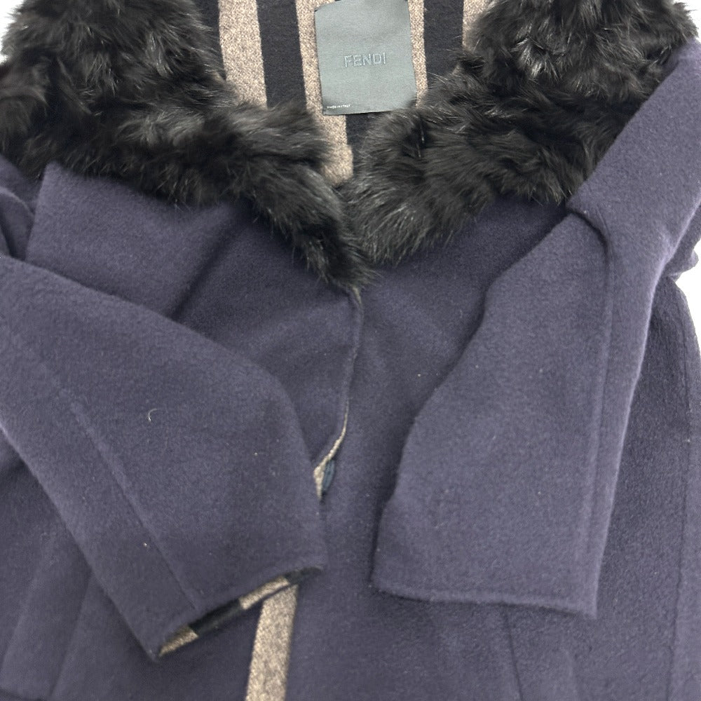FENDI Women's Apparel Cashmere Fur Coat Black