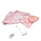 FENDI Kids Striped Baby Romper, Bib, and Hat Set, Cotton, Pink