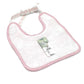 FENDI Kids Striped Baby Romper, Bib, and Hat Set, Cotton, Pink