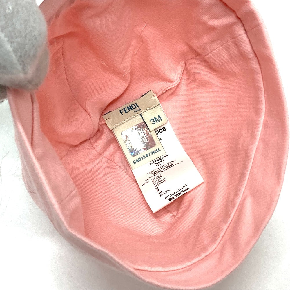 FENDI Kids Striped Baby Romper, Bib, and Hat Set, Cotton, Pink