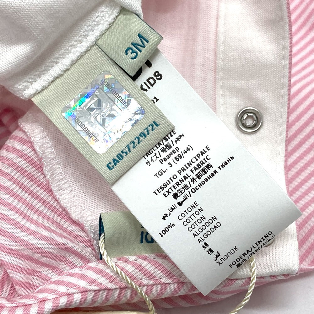 FENDI Kids Striped Baby Romper, Bib, and Hat Set, Cotton, Pink