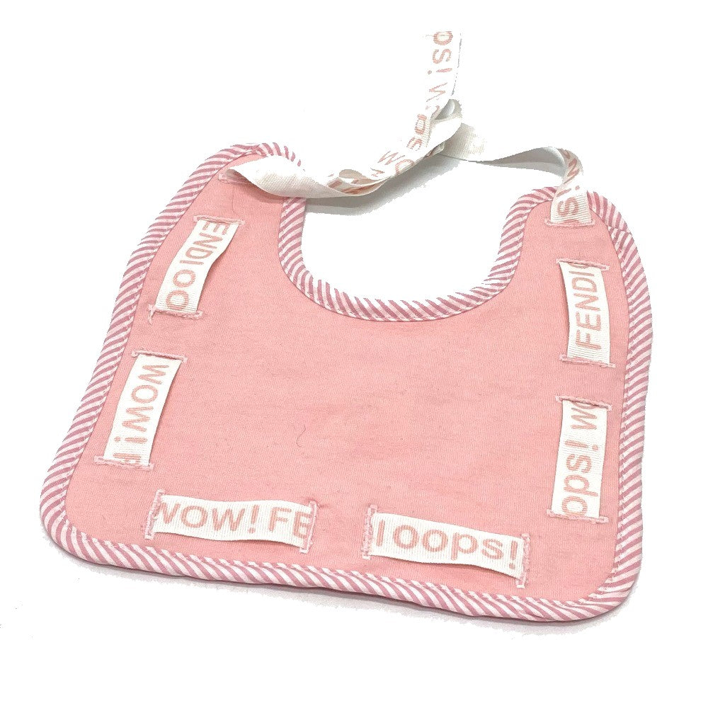 FENDI Kids Striped Baby Romper, Bib, and Hat Set, Cotton, Pink