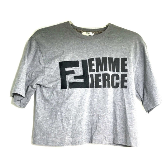 FENDI FS7183 Logo Short Length Short Sleeve Cotton Ladies