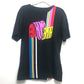 Fendi FY0936 Logo Rainbow Tops Pakaian Lengan Pendek T -Shirt Cotton Men