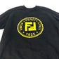 FENDI FS7034 Logo Stone Detail Long Sleeve Cotton Sweatshirt for Men, Black