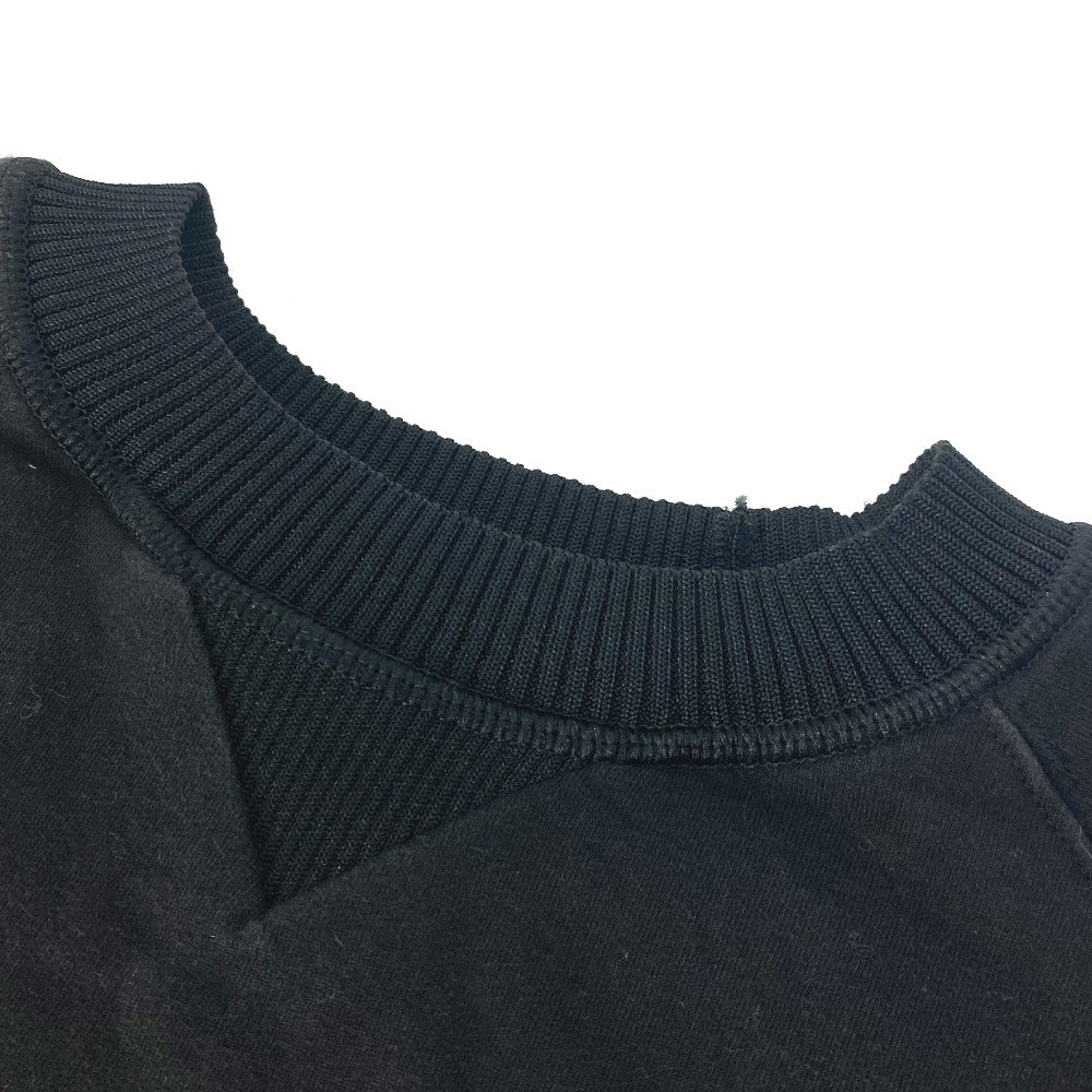 FENDI FS7034 Logo Stone Detail Long Sleeve Cotton Sweatshirt for Men, Black
