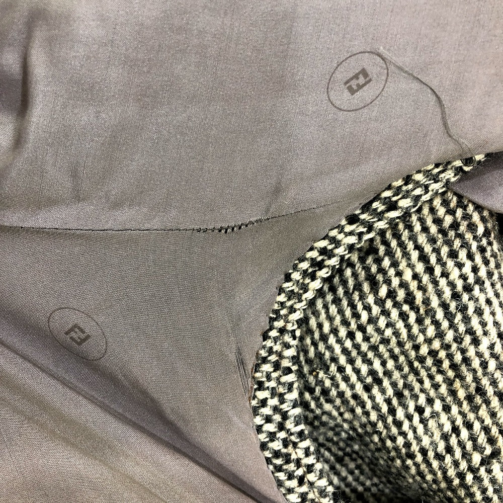 FENDI 襟ファー 和装 ロングコート ツイード レディース - brandshop-reference