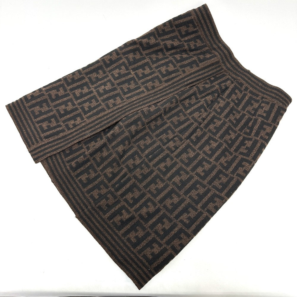 FENDI Zucca wool skirt, women's, brown