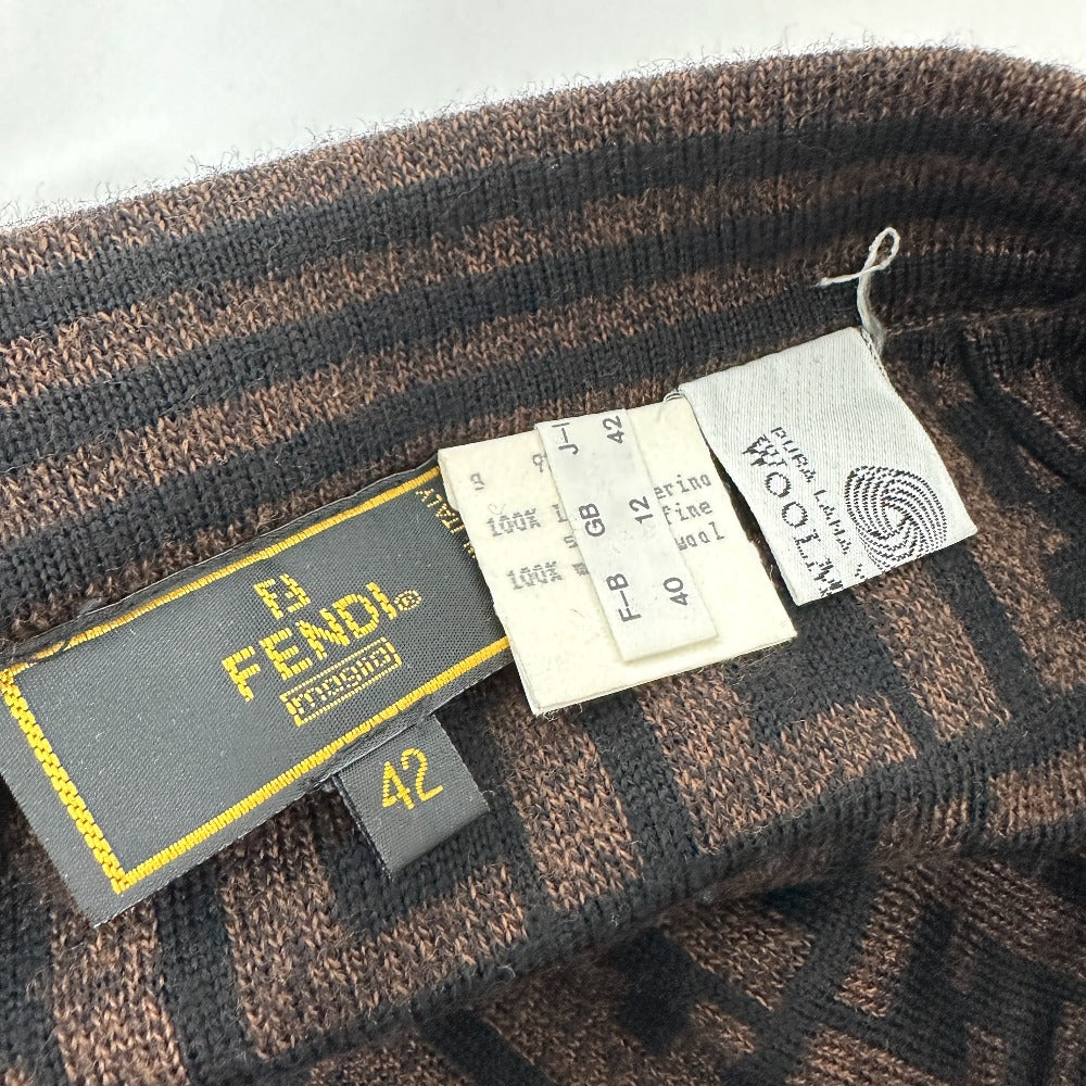 FENDI Zucca wool skirt, women's, brown