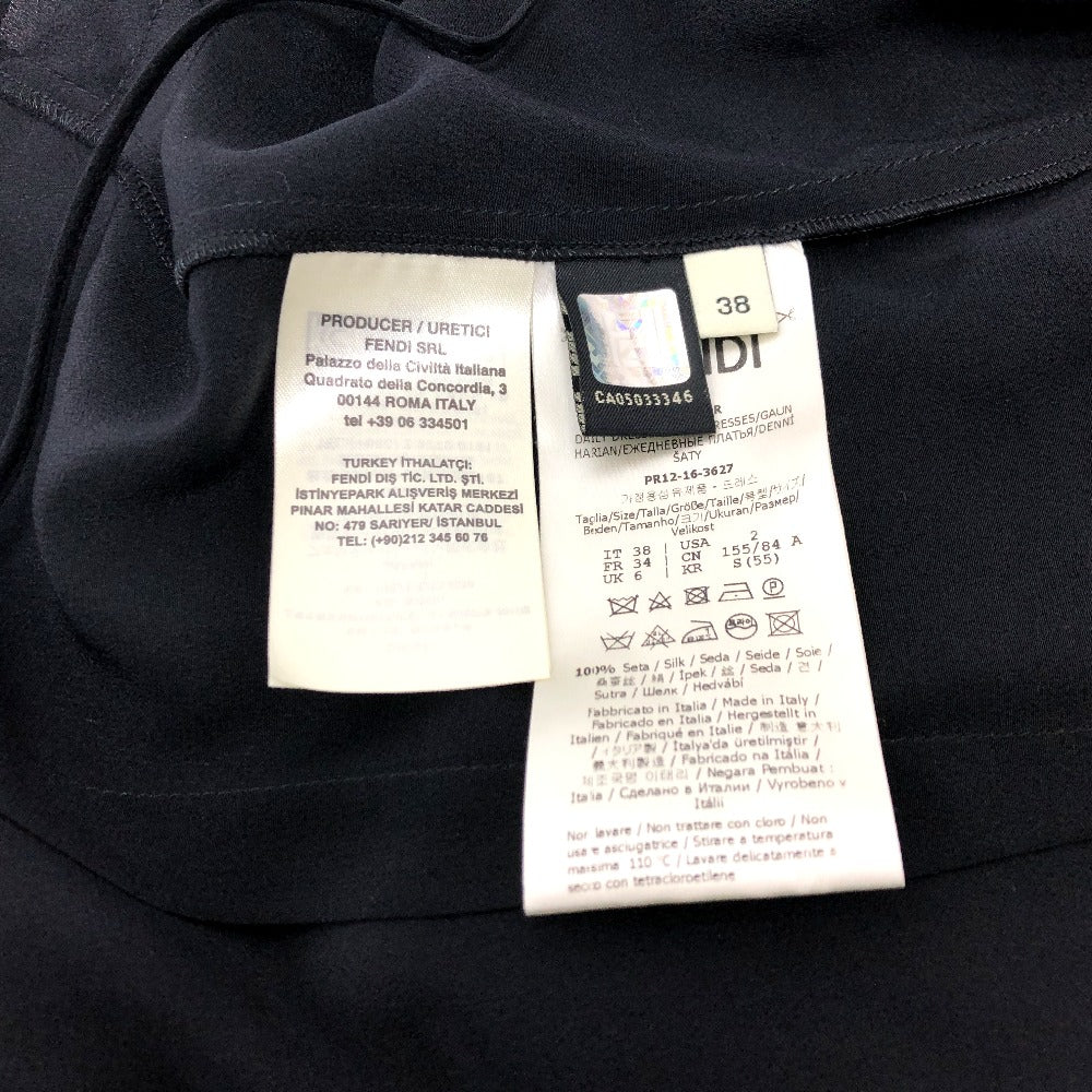 FENDI FD9361 レース アパレル ワンピース スカート ワンピース シルク レディース ブラック