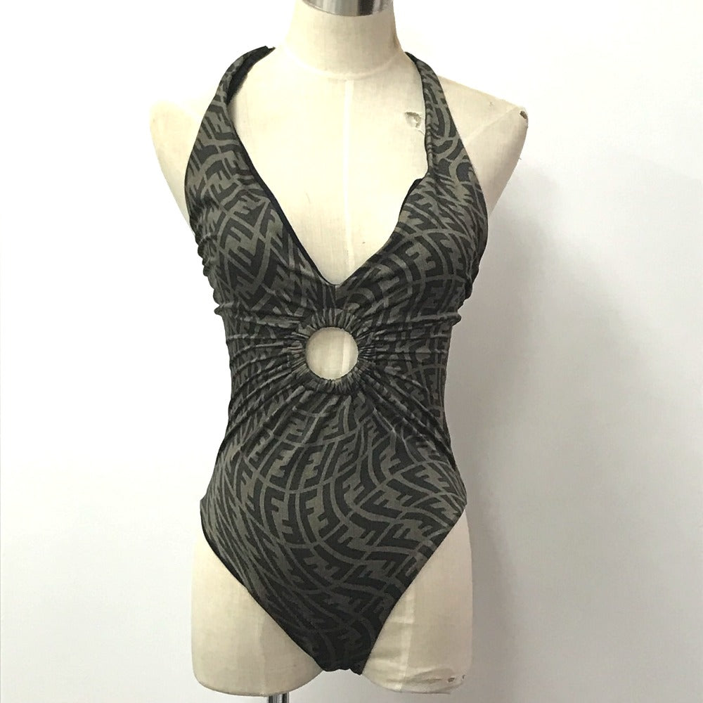 FENDI Apparel Zucca Swimwear Swimsuit Swimsuit Polyurethane Women's Brown