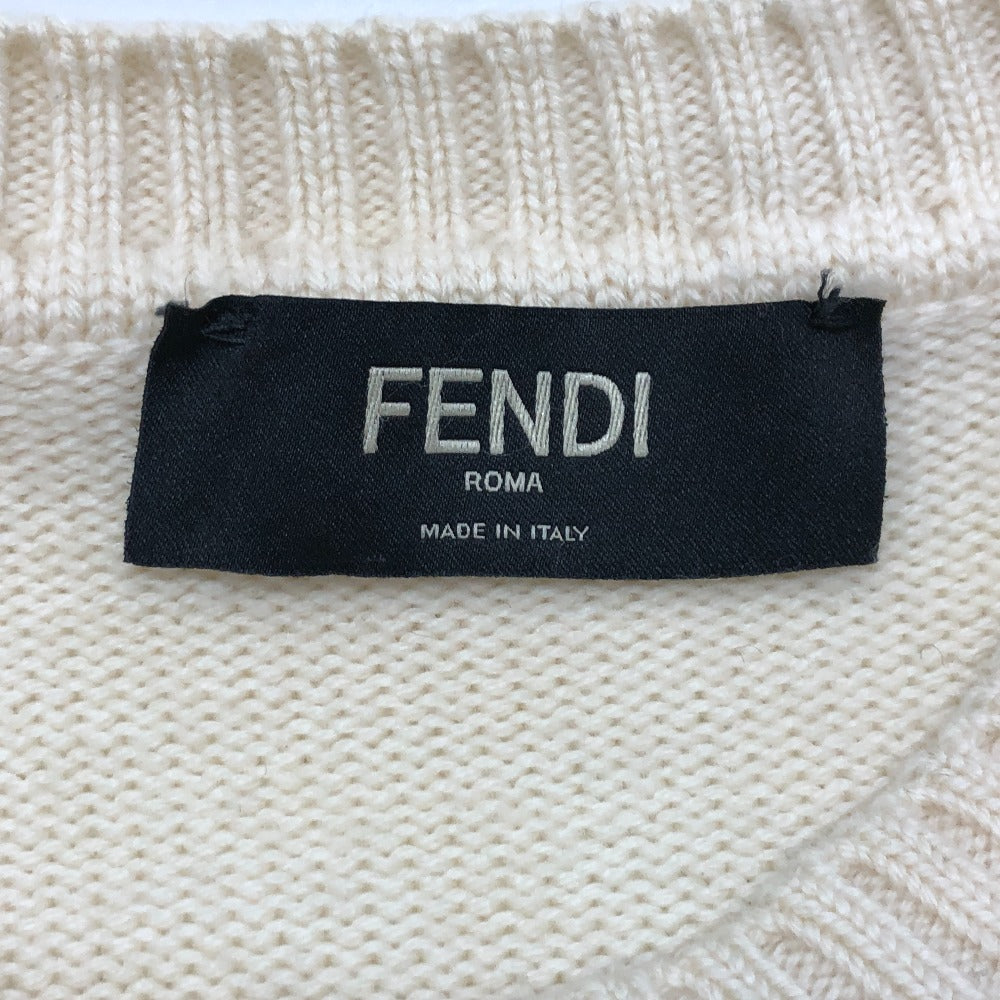 FENDI FZY111 20AW ビッグロゴ クルーネックニット セーター ウール メンズ