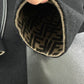 Fendi FF8581 Zucca Corak Pakaian Pakaian Sutera Pakaian Long Long Wool Wool Wool's Brown