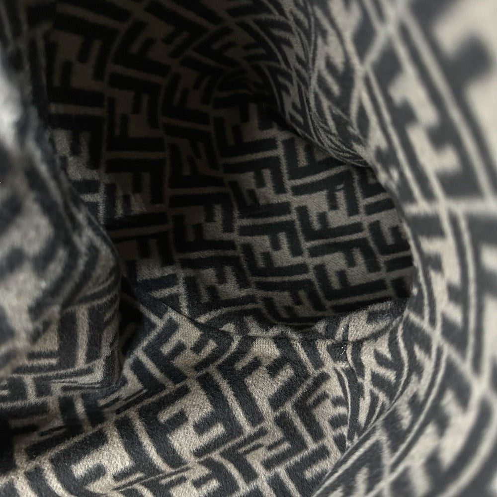 Fendi FF8581 Zucca Corak Pakaian Pakaian Sutera Pakaian Long Long Wool Wool Wool's Brown