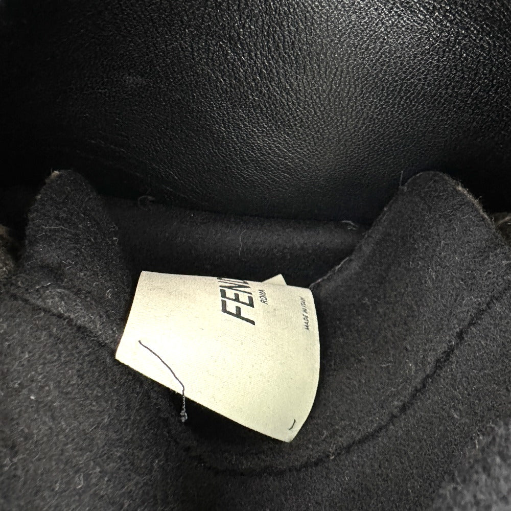 Fendi FF8581 Zucca Corak Pakaian Pakaian Sutera Pakaian Long Long Wool Wool Wool's Brown