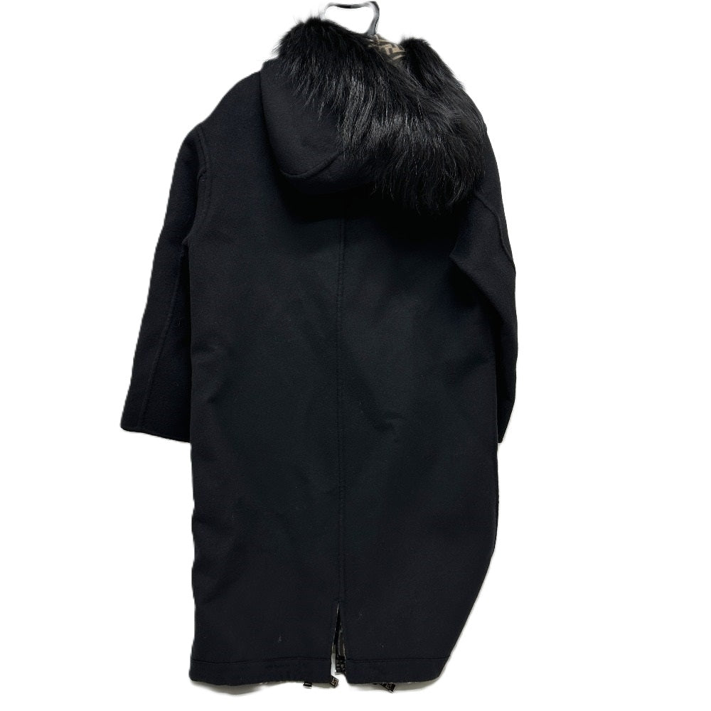 Fendi FF8581 Zucca Corak Pakaian Pakaian Sutera Pakaian Long Long Wool Wool Wool's Brown