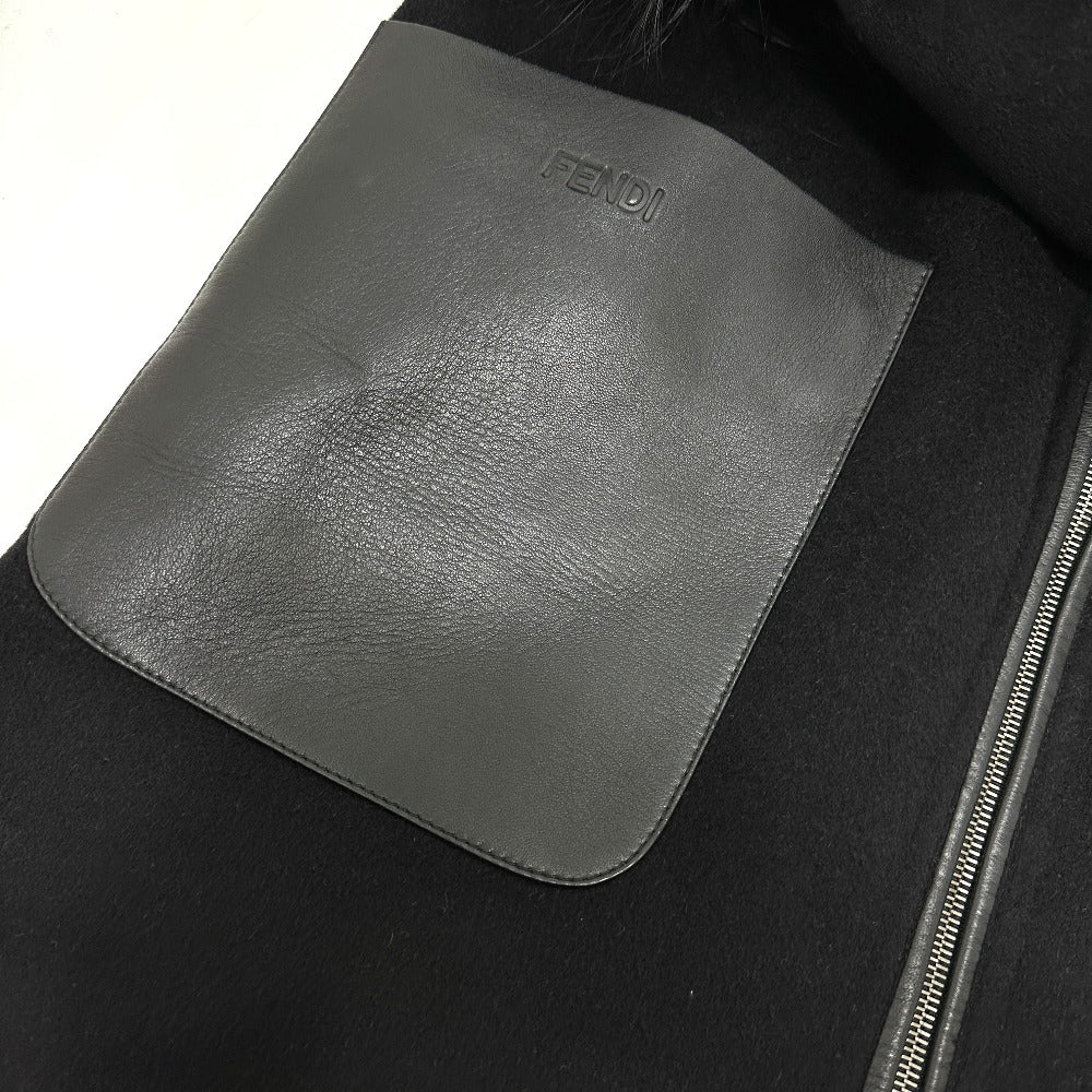 Fendi FF8581 Zucca Corak Pakaian Pakaian Sutera Pakaian Long Long Wool Wool Wool's Brown