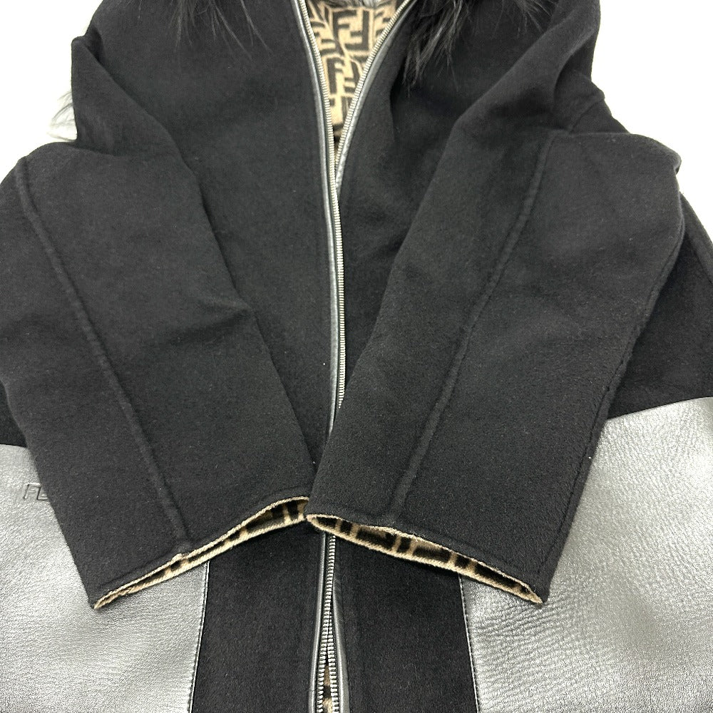 Fendi FF8581 Zucca Corak Pakaian Pakaian Sutera Pakaian Long Long Wool Wool Wool's Brown