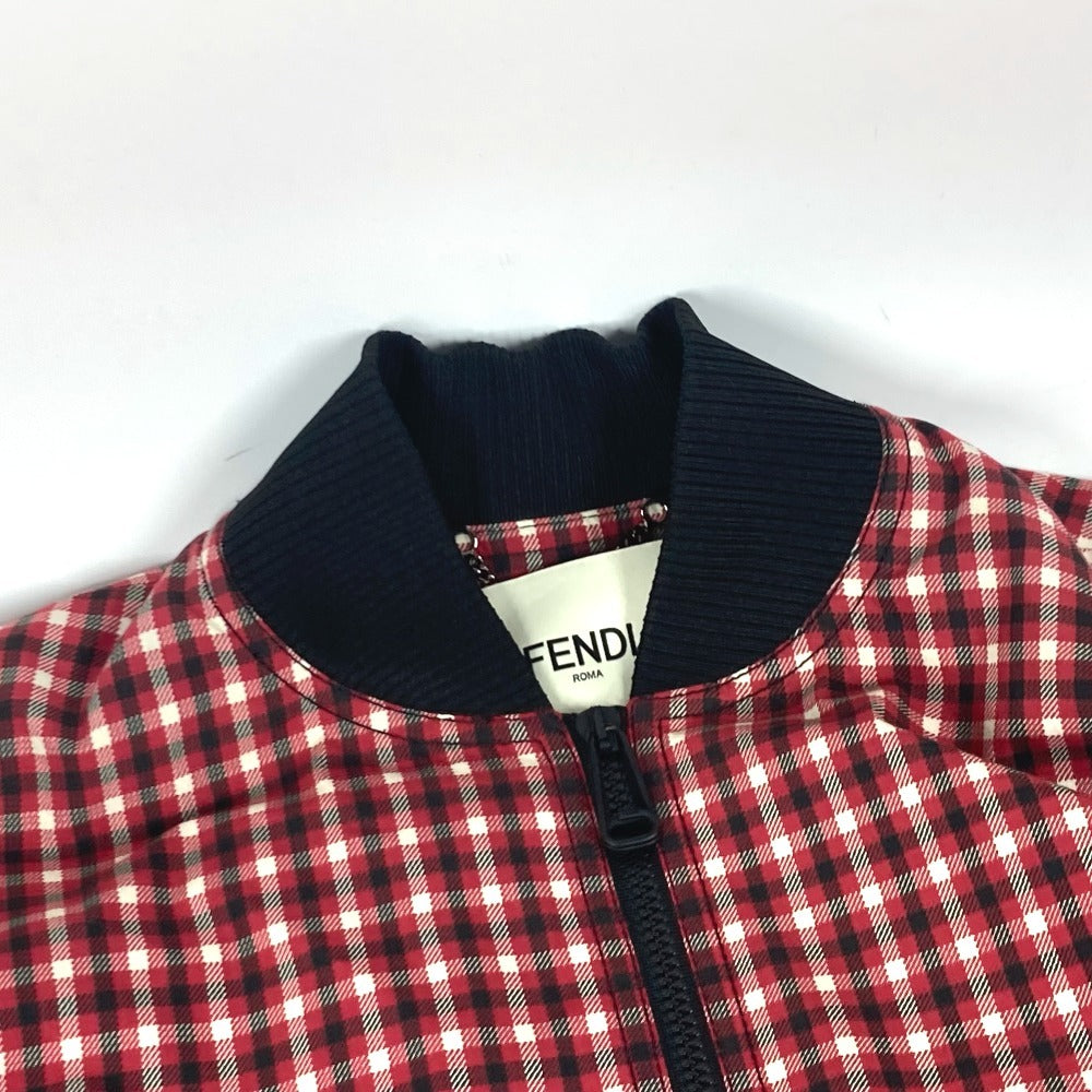 FENDI FJ6898 チェック ロゴ ポンチョ アパレル 長袖 アウター ジャンバー ジャケット ポリエステル レディース レッド - brandshop-reference