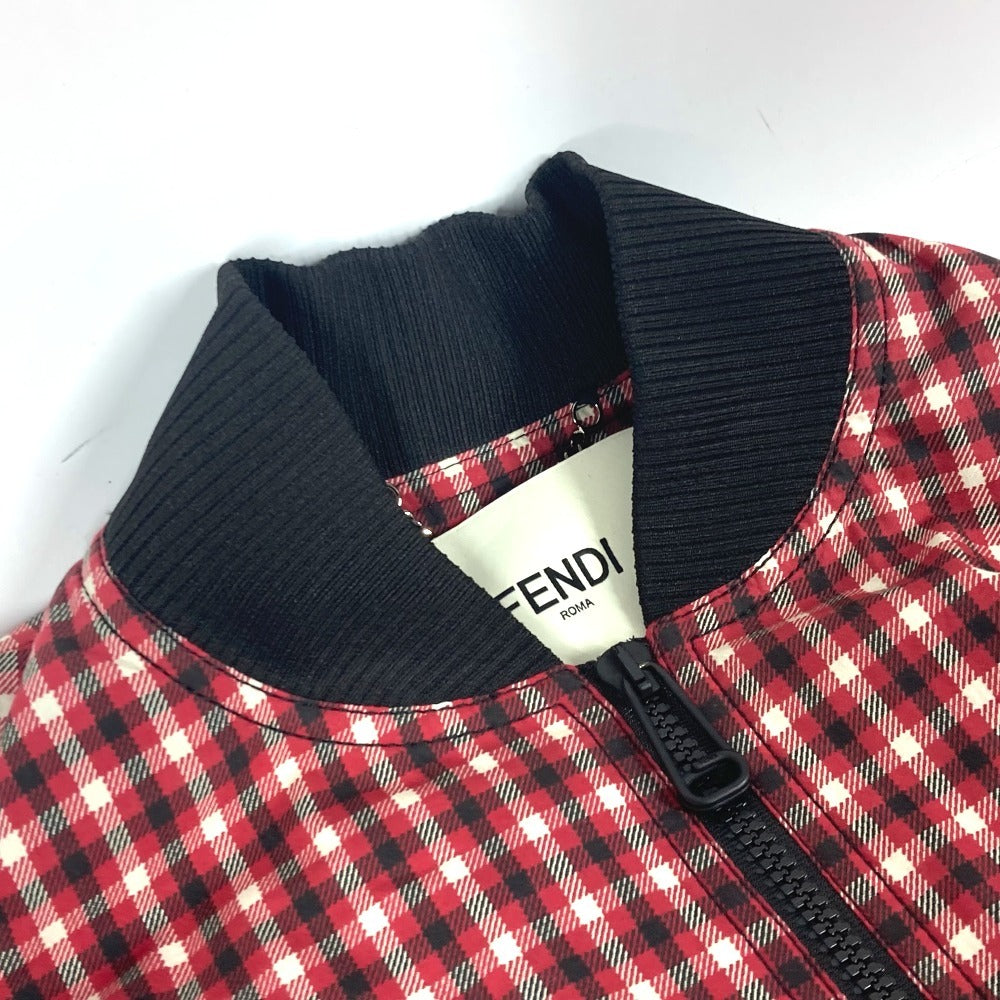 FENDI FJ6898 チェック ロゴ ポンチョ アパレル 長袖 アウター ジャンバー ジャケット ポリエステル レディース レッド - brandshop-reference