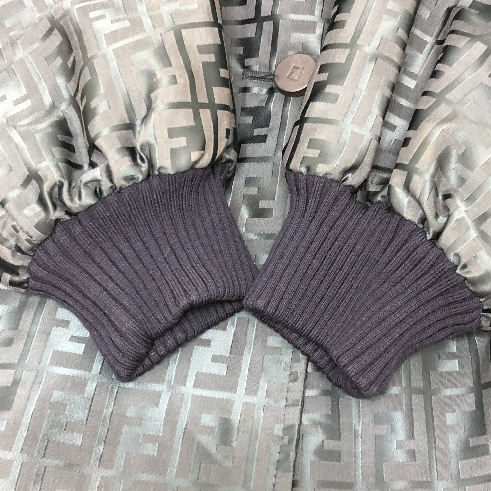 FENDI Zucca Pattern Apparel Outer Jacket FF Button Double Button Nylon Jacket Nylon Women's Blue