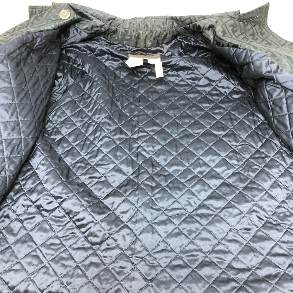 FENDI Zucca Pattern Apparel Outer Jacket FF Button Double Button Nylon Jacket Nylon Women's Blue