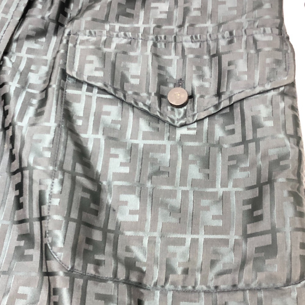 FENDI Zucca Pattern Apparel Outer Jacket FF Button Double Button Nylon Jacket Nylon Women's Blue