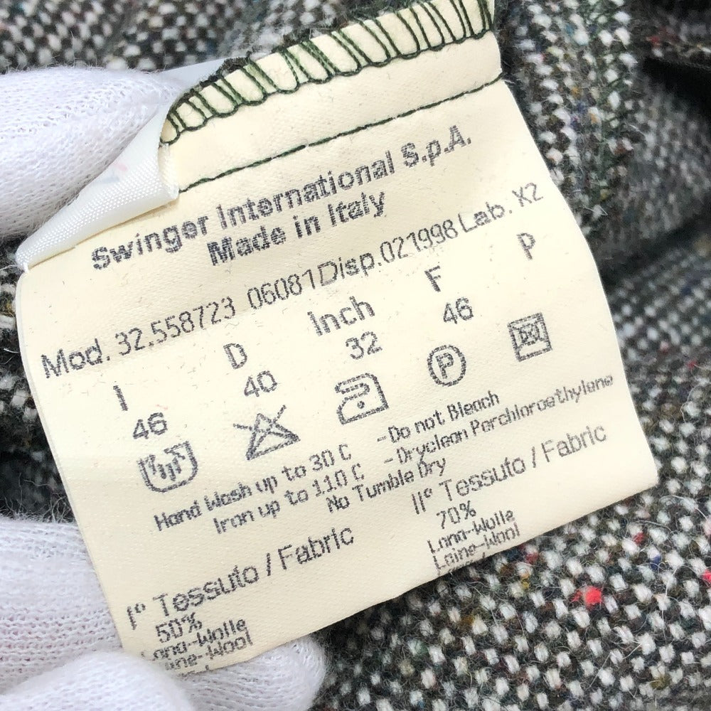 Fendi W Pocket Zip Up Rib Ribi Beralih Lengan Panjang Tweed Mini Dress Tweed Women's Grey