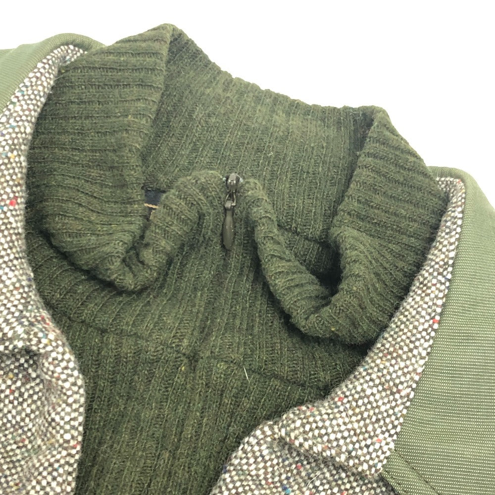 Fendi W Pocket Zip Up Rib Ribi Beralih Lengan Panjang Tweed Mini Dress Tweed Women's Grey