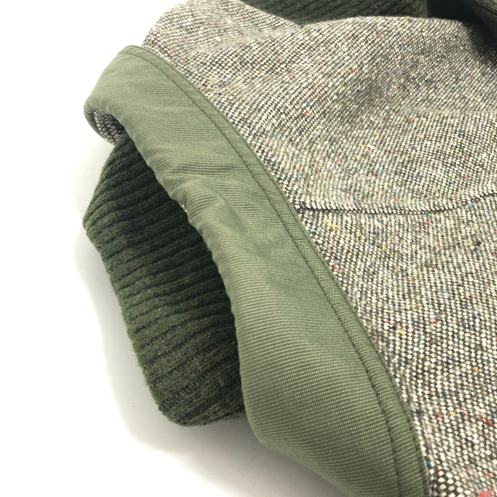 Fendi W Pocket Zip Up Rib Ribi Beralih Lengan Panjang Tweed Mini Dress Tweed Women's Grey