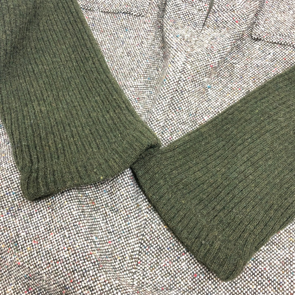 Fendi W Pocket Zip Up Rib Ribi Beralih Lengan Panjang Tweed Mini Dress Tweed Women's Grey