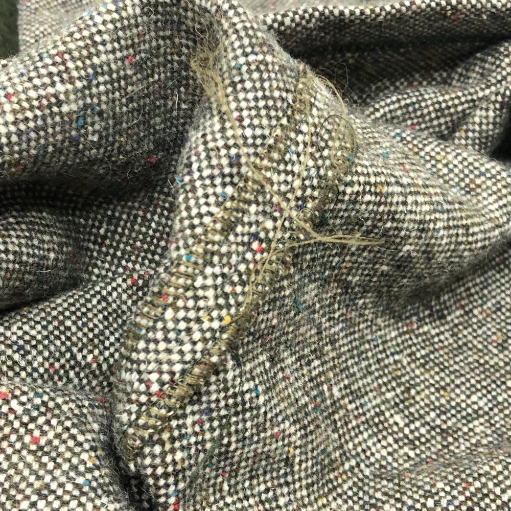 Fendi W Pocket Zip Up Rib Ribi Beralih Lengan Panjang Tweed Mini Dress Tweed Women's Grey