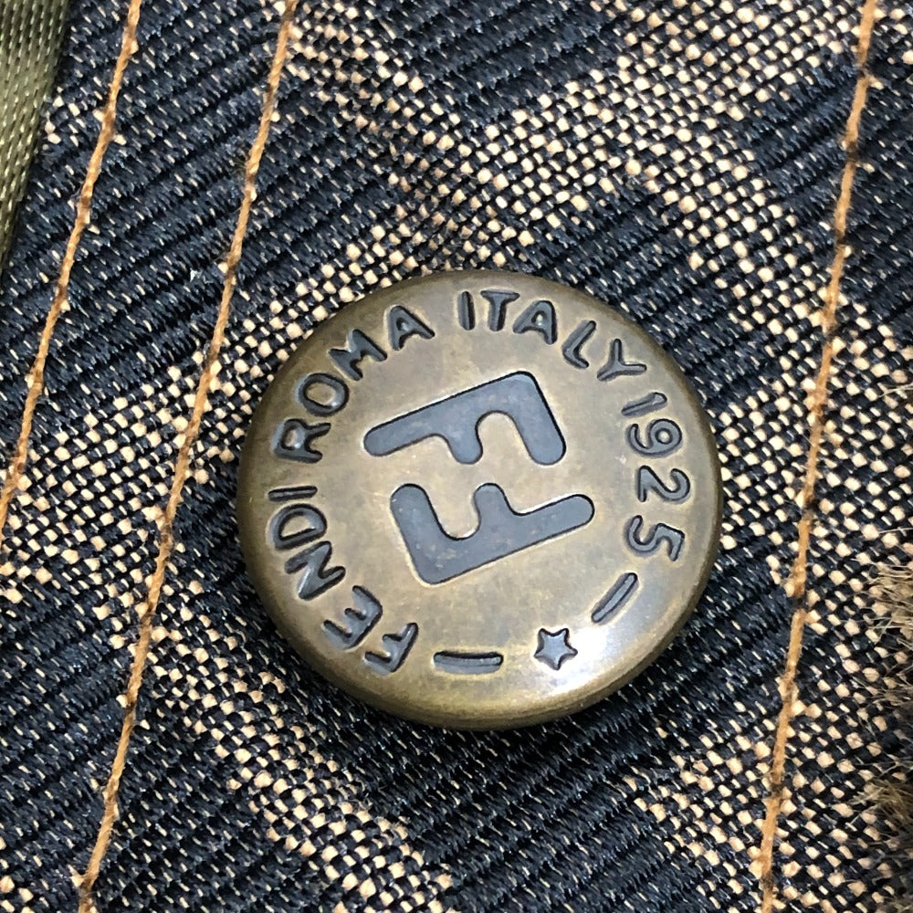 FENDI ズッカ ペカン アパレル アウター エコファー ファーコート ミドル丈 ロングコート アクリル レディース ブラウン