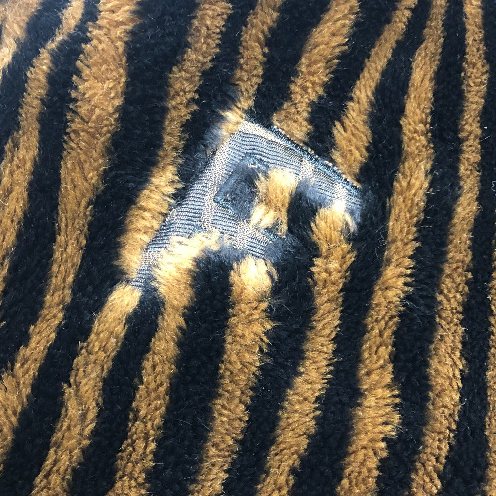 FENDI ズッカ ペカン アパレル アウター エコファー ファーコート ミドル丈 ロングコート アクリル レディース ブラウン