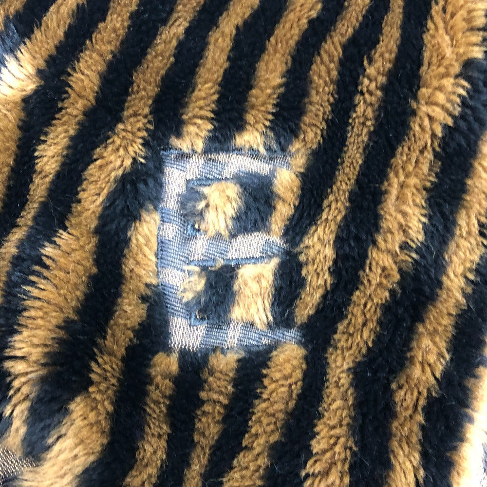 FENDI ズッカ ペカン アパレル アウター エコファー ファーコート ミドル丈 ロングコート アクリル レディース ブラウン