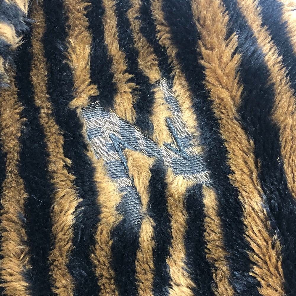 FENDI ズッカ ペカン アパレル アウター エコファー ファーコート ミドル丈 ロングコート アクリル レディース ブラウン