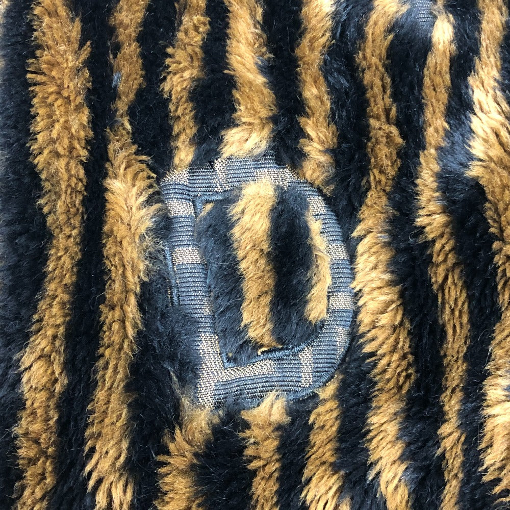 FENDI ズッカ ペカン アパレル アウター エコファー ファーコート ミドル丈 ロングコート アクリル レディース ブラウン