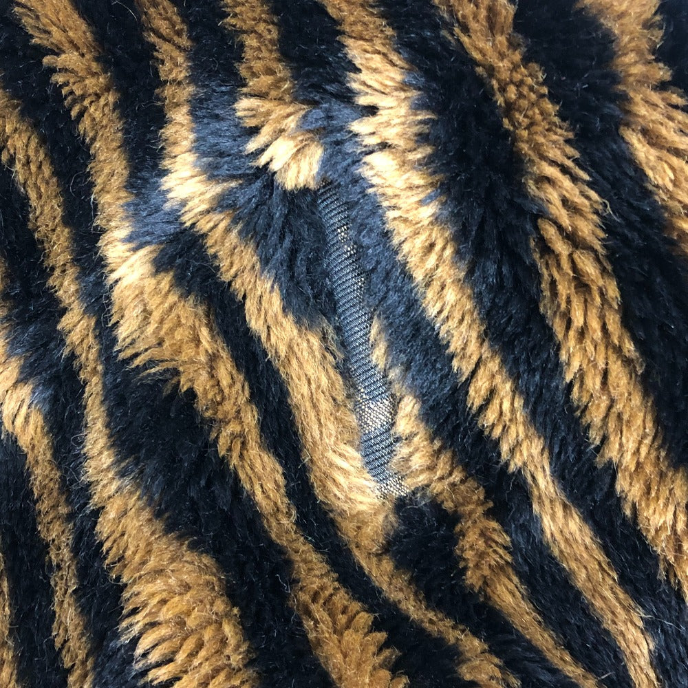 FENDI ズッカ ペカン アパレル アウター エコファー ファーコート ミドル丈 ロングコート アクリル レディース ブラウン