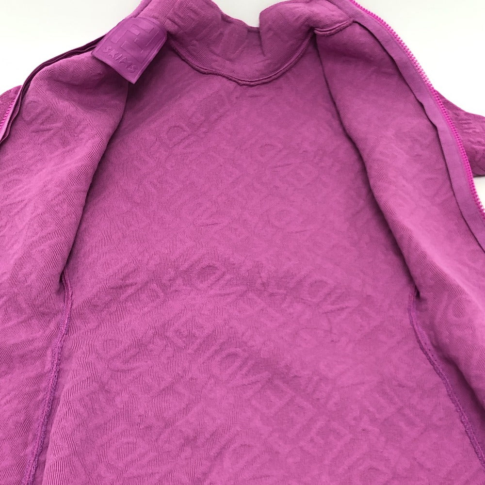 FENDI FZD917 スキムス コラボ ズッカ柄 アパレル バックジップ モックネック 半袖 ワンピース レーヨン レディース ピンク