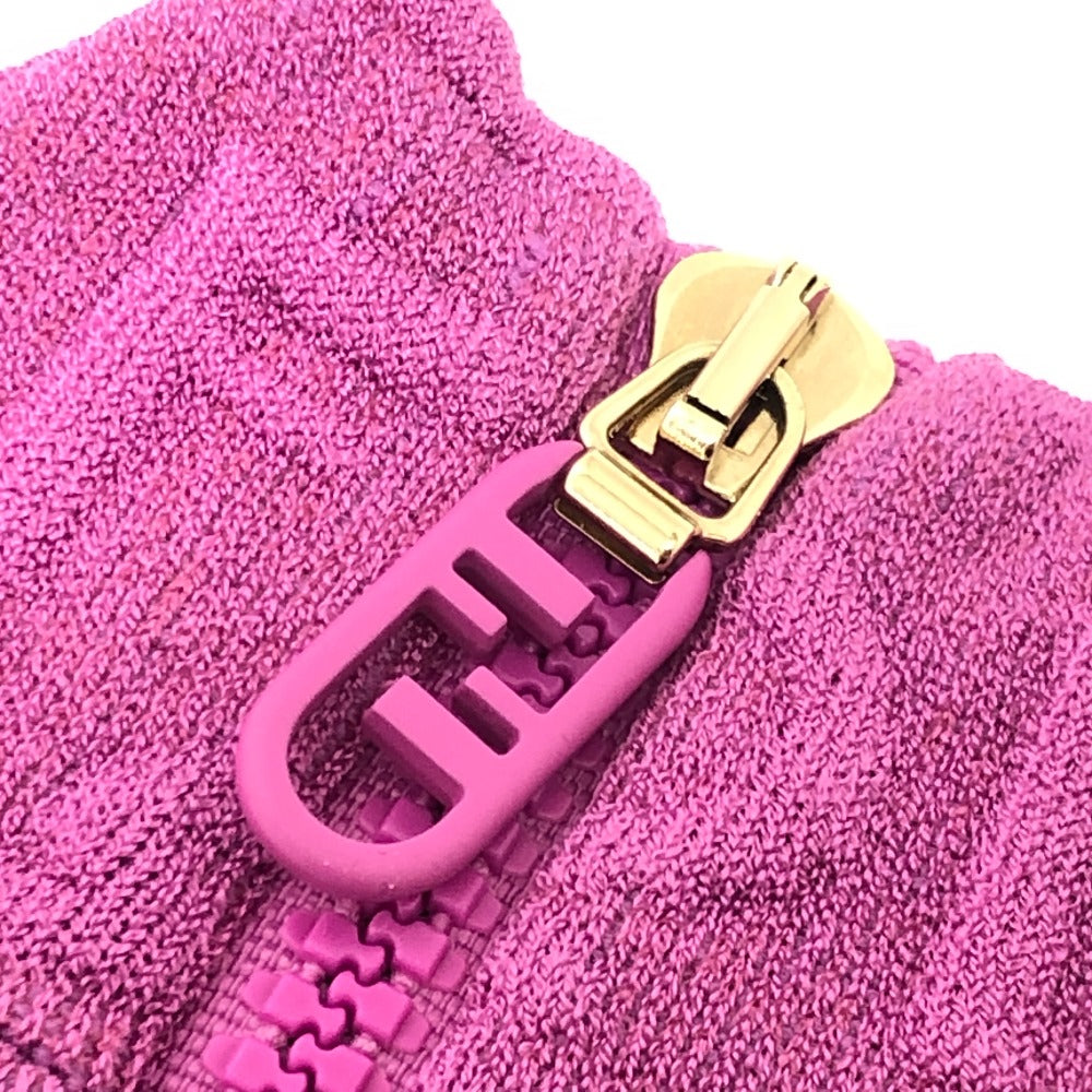 FENDI FZD917 スキムス コラボ ズッカ柄 アパレル バックジップ モックネック 半袖 ワンピース レーヨン レディース ピンク