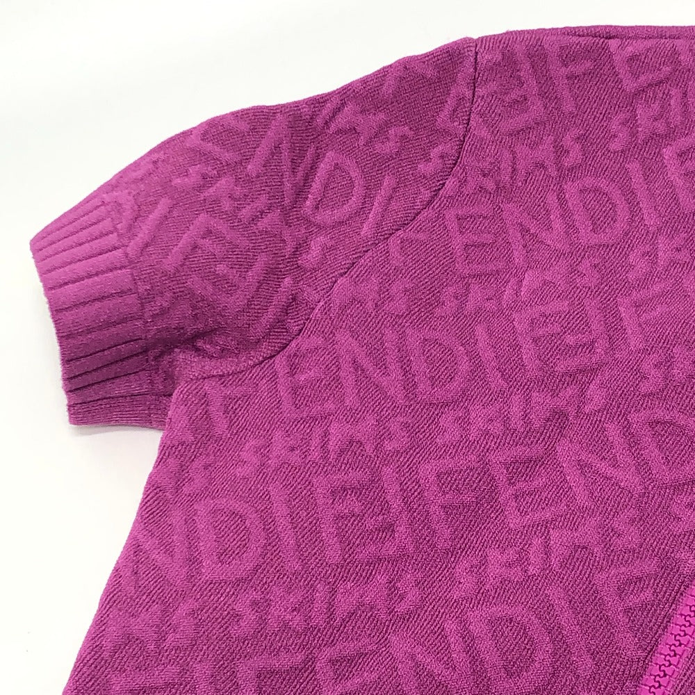 FENDI FZD917 スキムス コラボ ズッカ柄 アパレル バックジップ モックネック 半袖 ワンピース レーヨン レディース ピンク