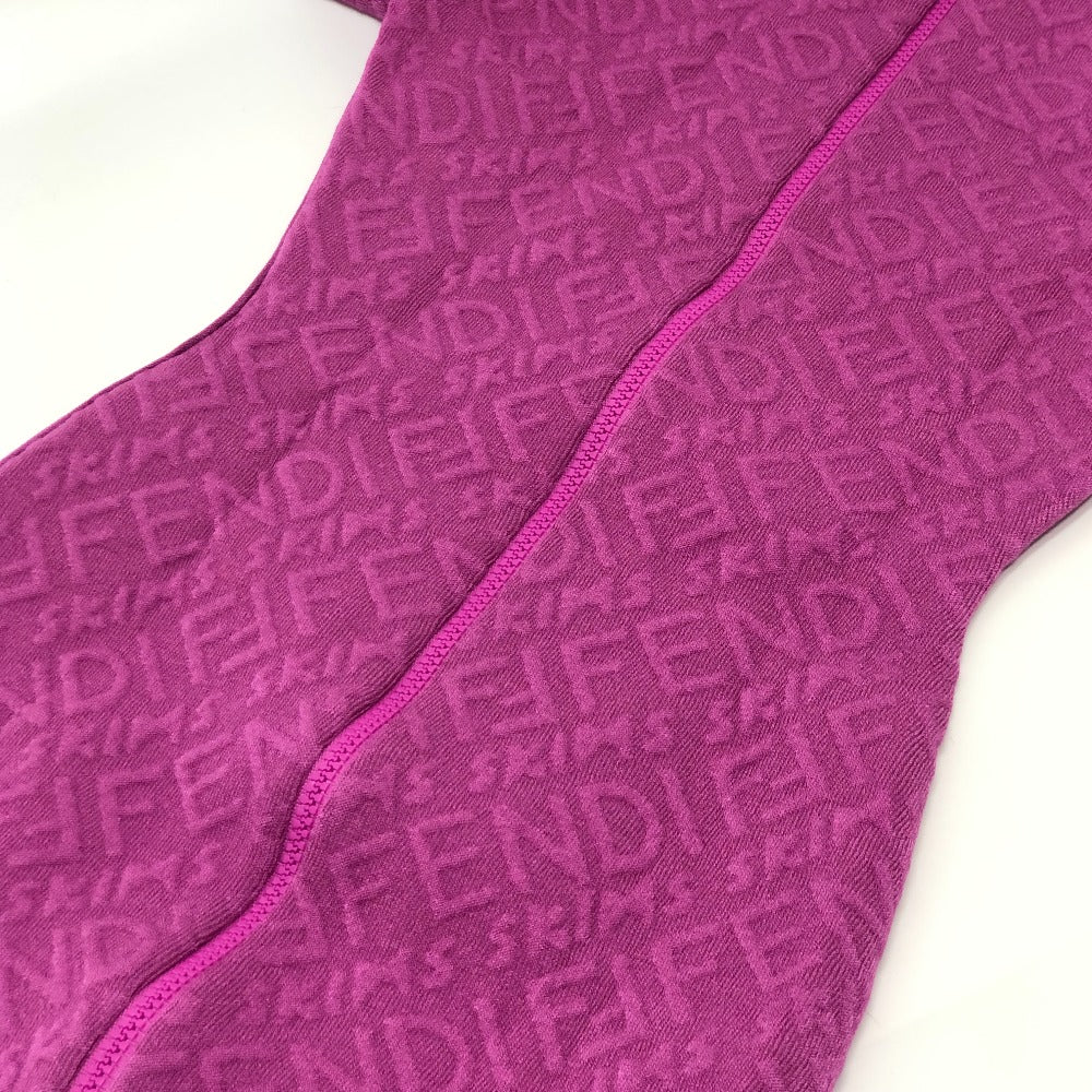 FENDI FZD917 スキムス コラボ ズッカ柄 アパレル バックジップ モックネック 半袖 ワンピース レーヨン レディース ピンク