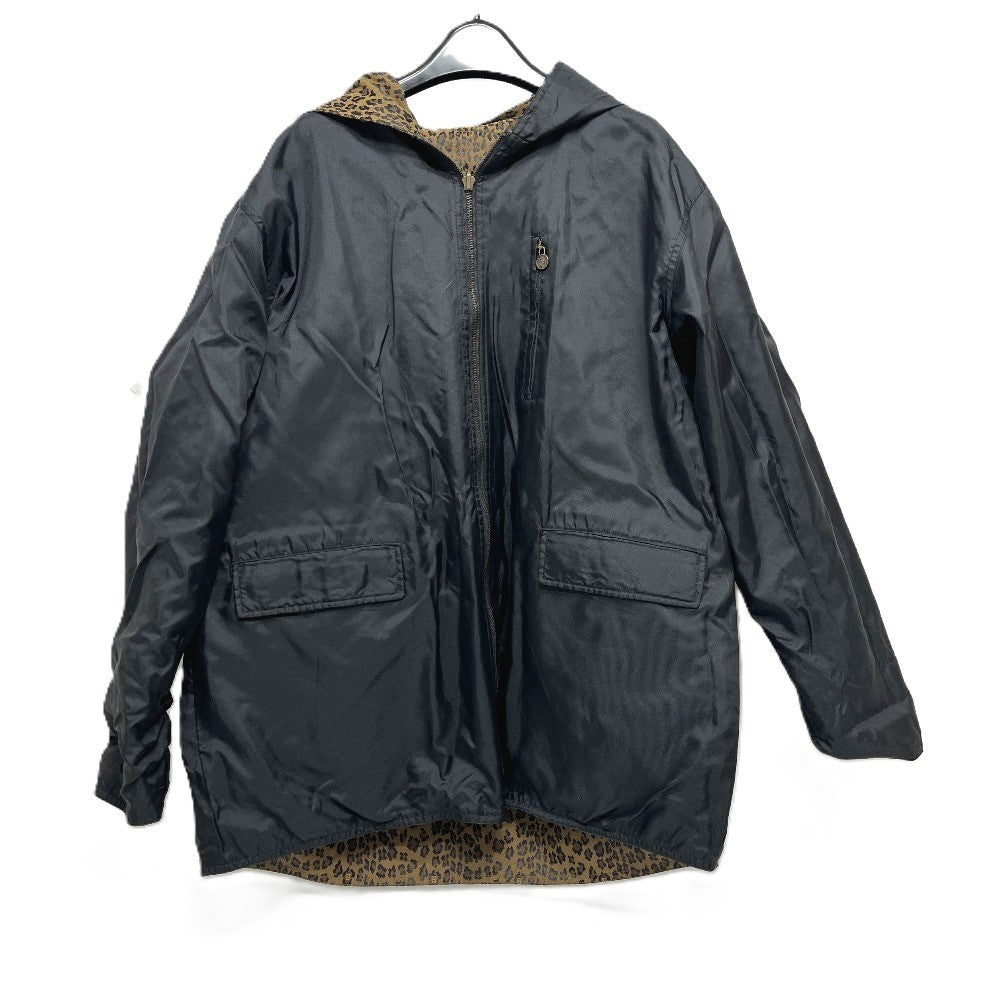 FENDI Leopard Reversible Hood Apparel Jacket Polyester Women's Brown