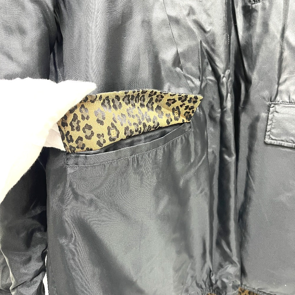 FENDI Leopard Reversible Hood Apparel Jacket Polyester Women's Brown