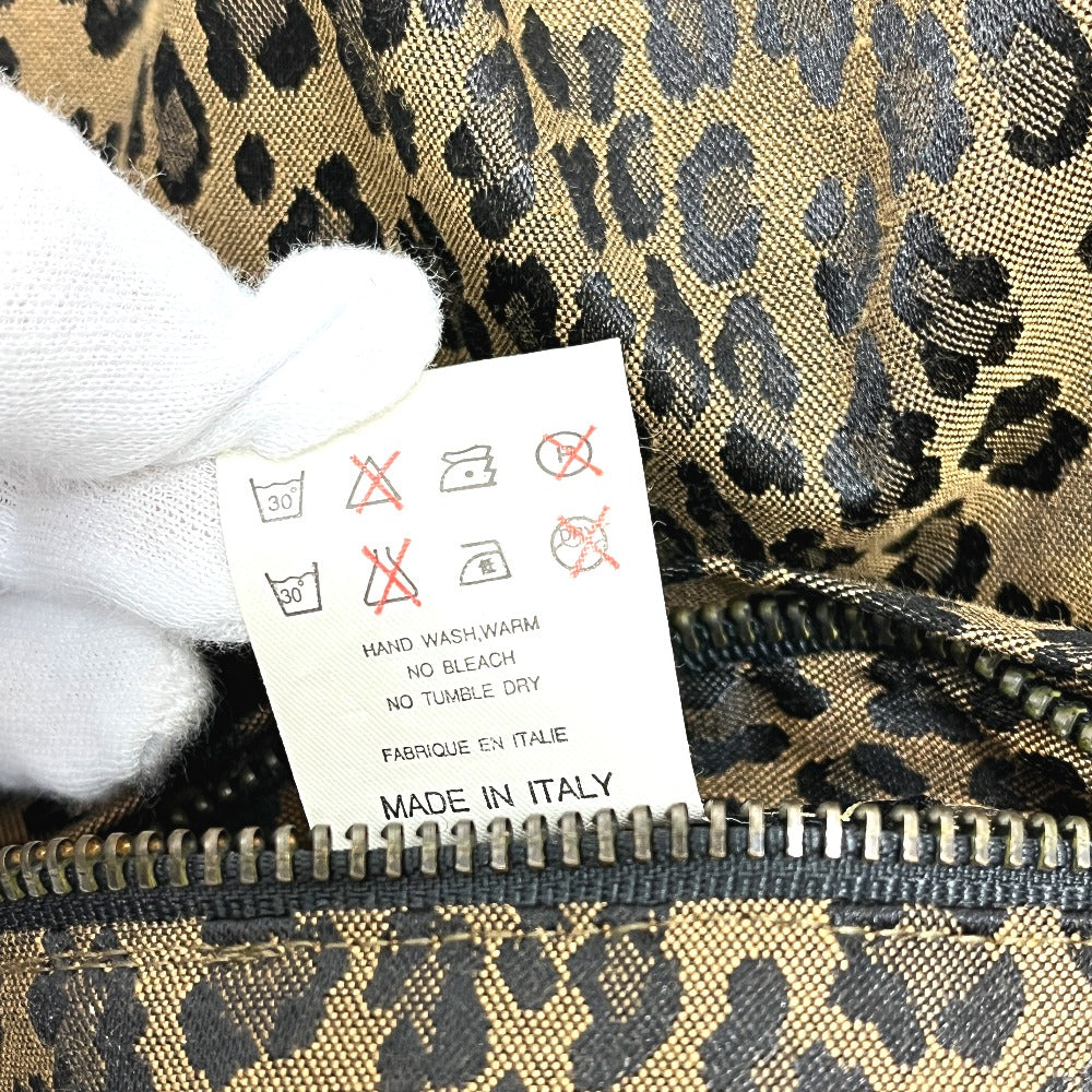 FENDI Leopard Reversible Hood Apparel Jacket Polyester Women's Brown
