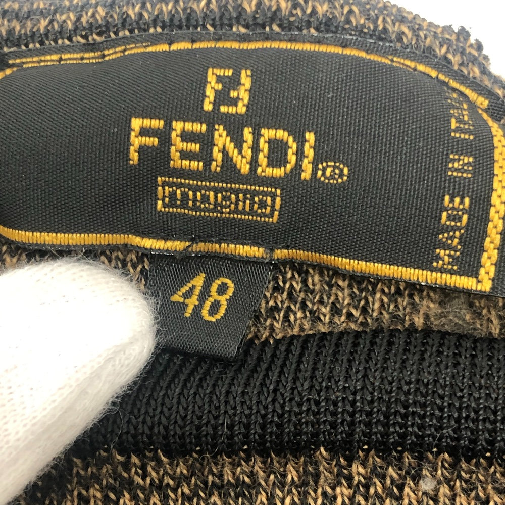 FENDI ペカン柄 ヴィンテージ アパレル トップス ニット FFロゴ セーター ビスコース レディース ブラウン