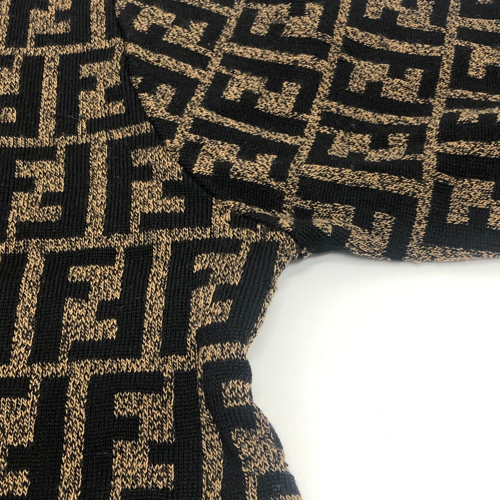 FENDI ズッカ柄 アパレル ニット トップス 総柄 セーター ウール ユニセックス ブラウン