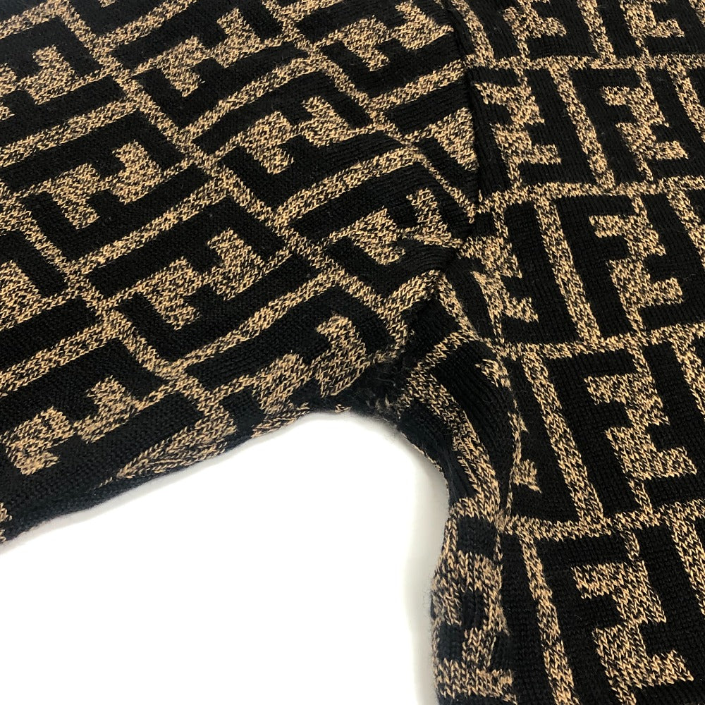 FENDI ズッカ柄 アパレル ニット トップス 総柄 セーター ウール ユニセックス ブラウン