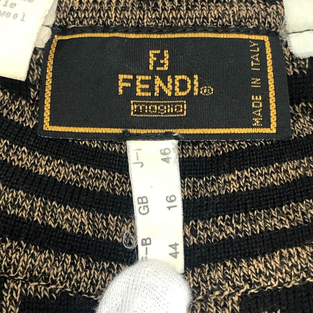 FENDI ズッカ柄 アパレル ニット トップス 総柄 セーター ウール ユニセックス ブラウン