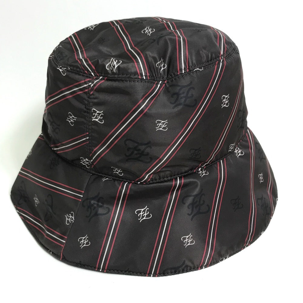 FENDI FXQ801 Karligraphy Bucket Hat, Bob Hat, Fashion Accessory, Nylon, Unisex, Brown